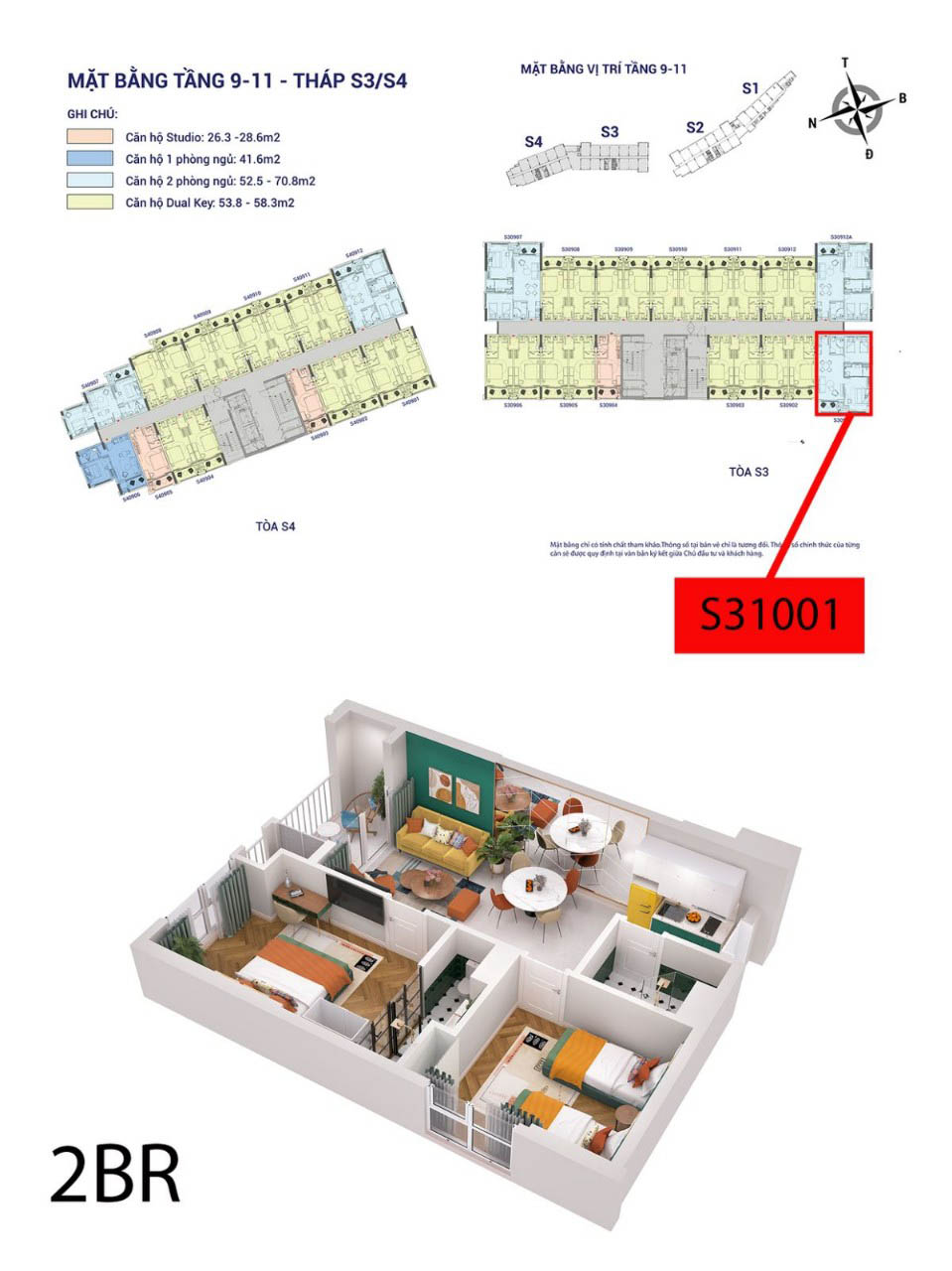 Layout thiết kế căn hộ The Hillside Phú Quốc